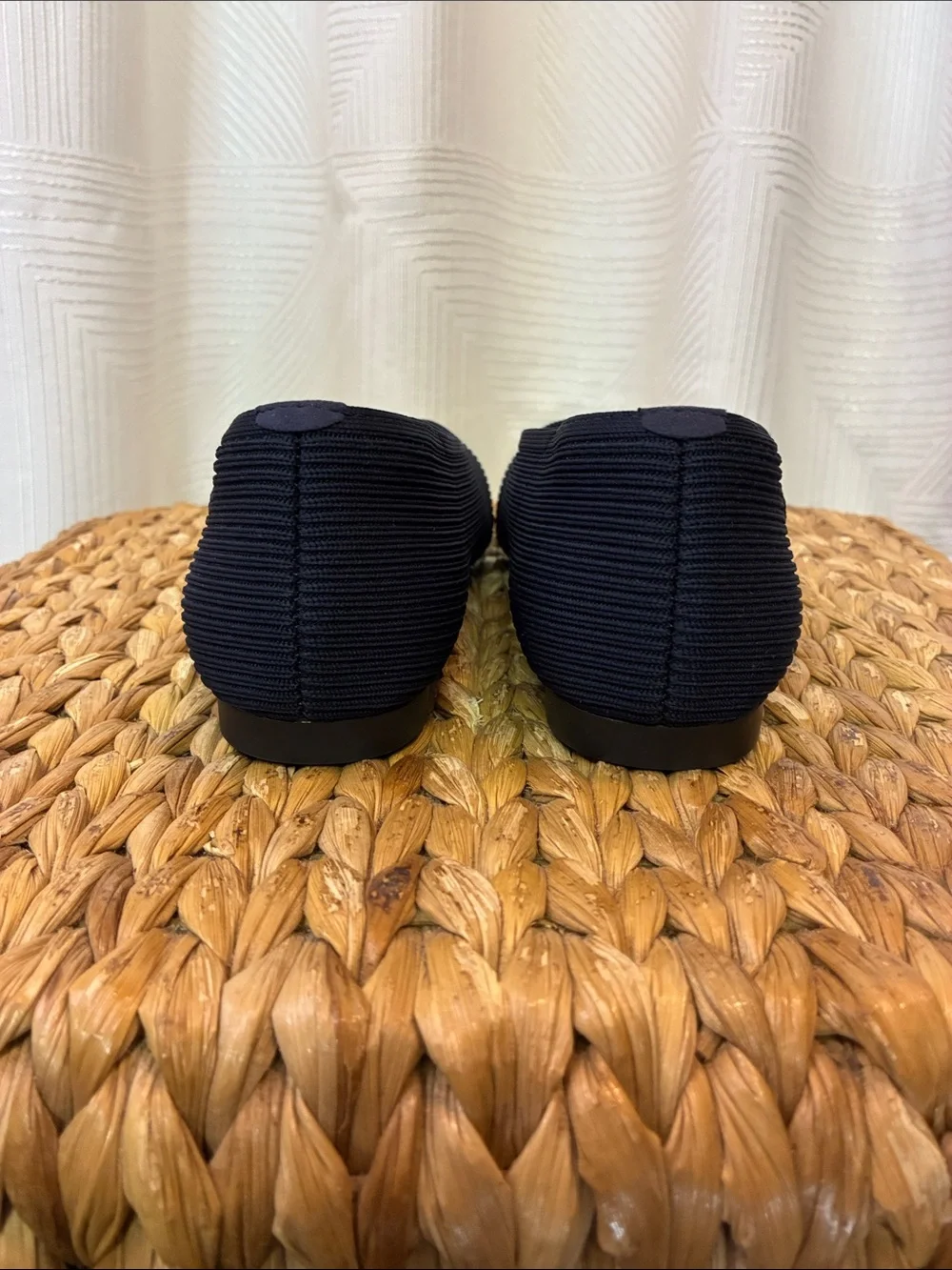 VIVAIA Women's Navy Blue Knit Slip-On Ballet Flats